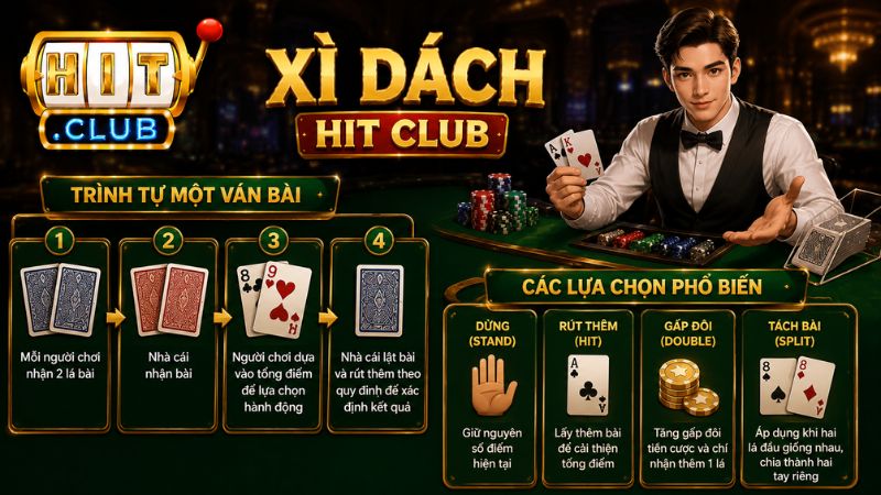 Hướng dẫn cách chơi Xì Dách HIT CLUB đơn giản