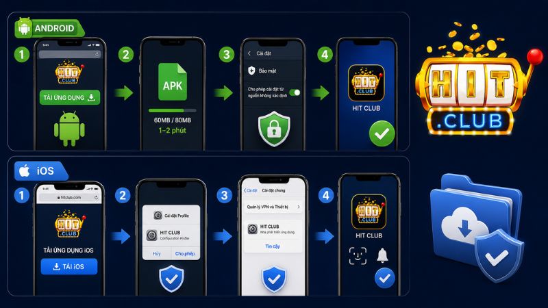 Hướng dẫn các bước tải app HIT CLUB cho tân thủ