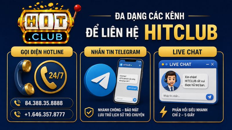 Đa dạng các kênh để liên hệ HITCLUB