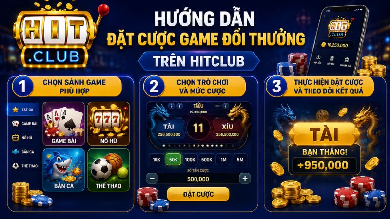Hướng dẫn đặt cược game đổi thưởng trên HITCLUB